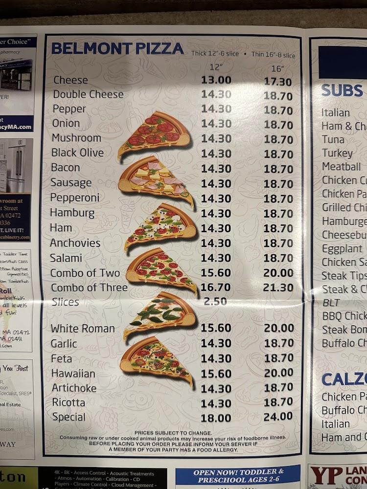 Belmont Pizza Menu image 3